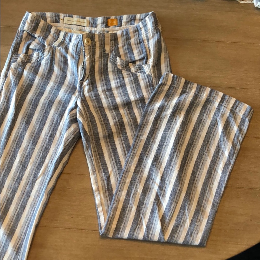 Anthropologie “Pilcro” Linen Striped Pants